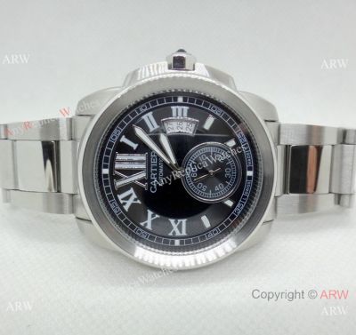 AAA Quality Replica Cartier Watches for Men Cartier Calibre de Black Dial  Automatic Watch